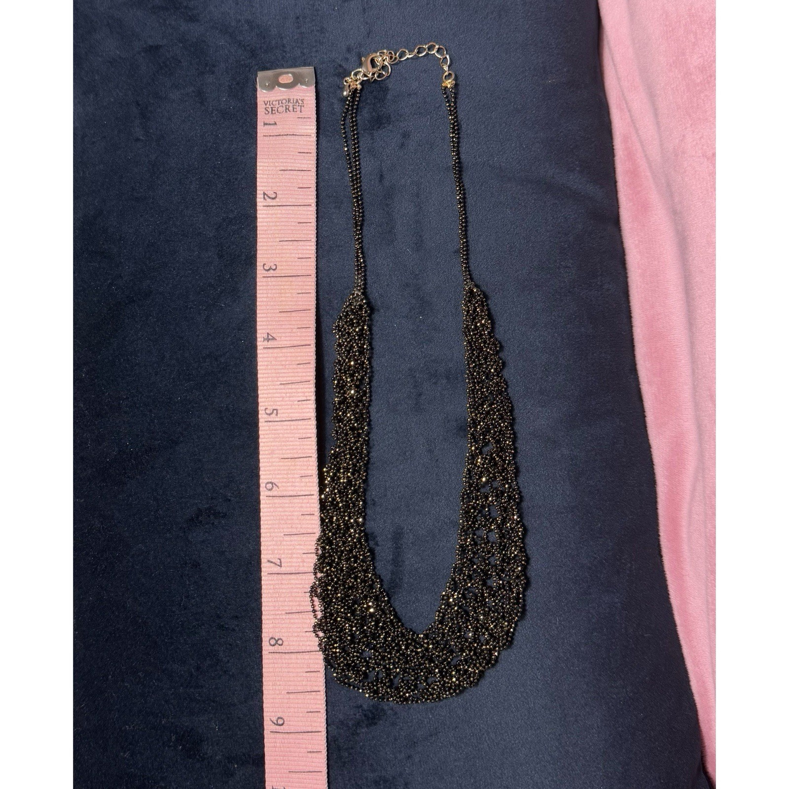 2 Black Brown Multi Layer Statement Chain Necklace Lace Bib Chocker Set Bundle