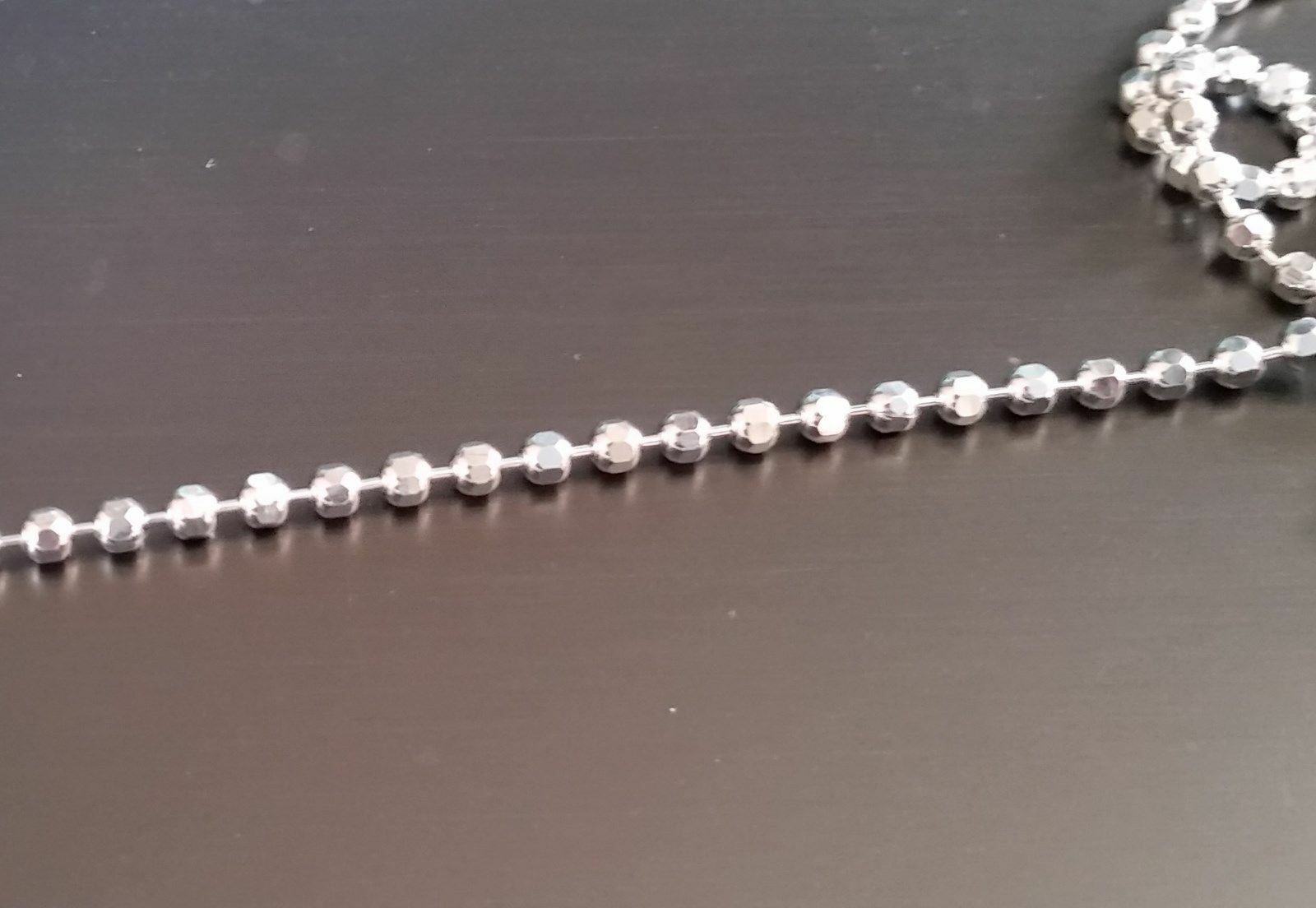 Diamond Cut Bead Chain – 2.2mm (Necklace,Bracelet,Anklet) – Sterling Silver [GX]