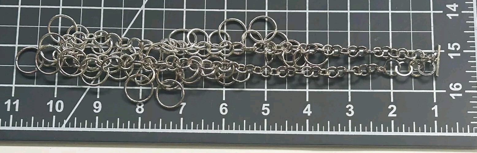 Silvertone Circles Necklace with Best Stamp