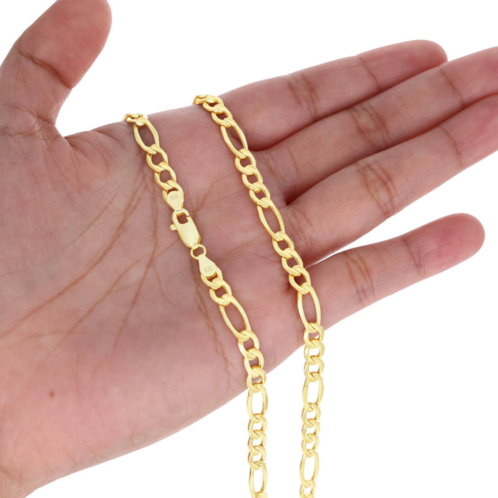 10K Real Yellow Gold 2mm-9mm Figaro Chain Link Pendant Necklace Bracelet 7″- 30″