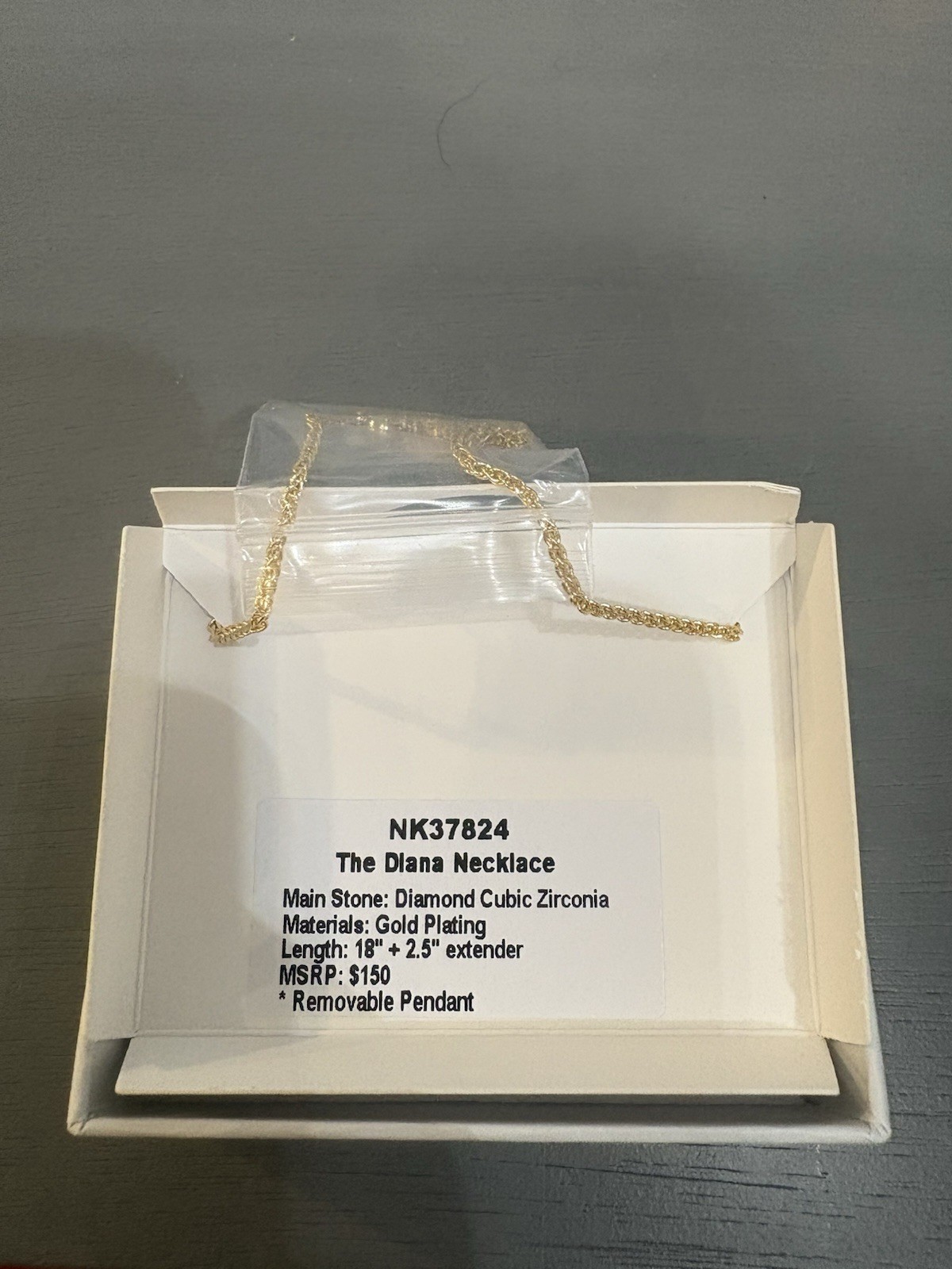NK37824 The Diana Necklace Diamond Cubic Zirconia Materials: Gold Plating