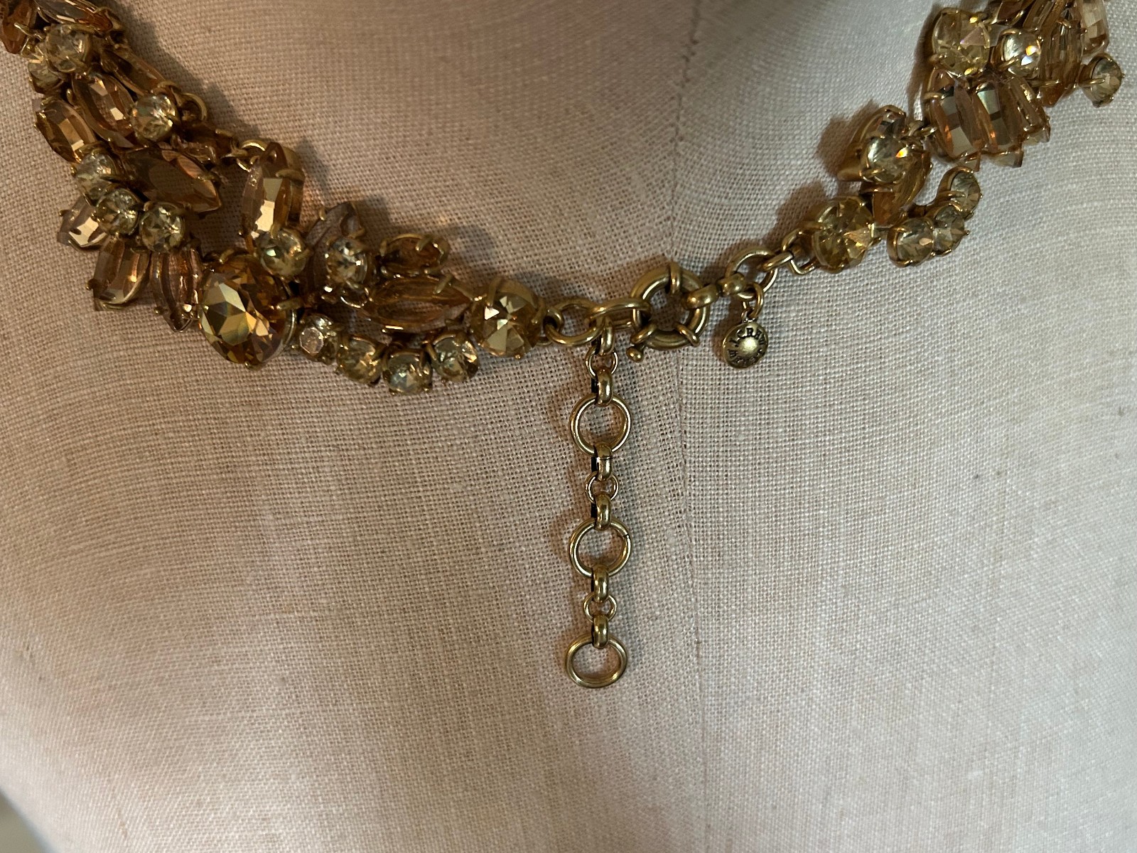 J.Crew Crystal Cluster Citrine Statement Necklace Gold Plated