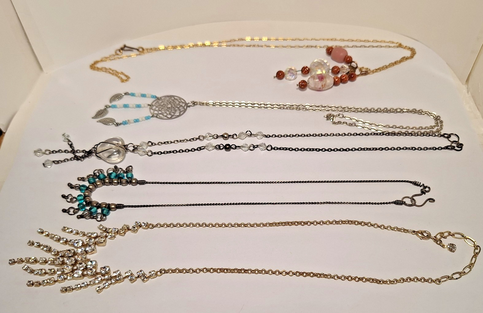 Lot of 5 Unbranded Wearable Fashion Jewelry Necklaces