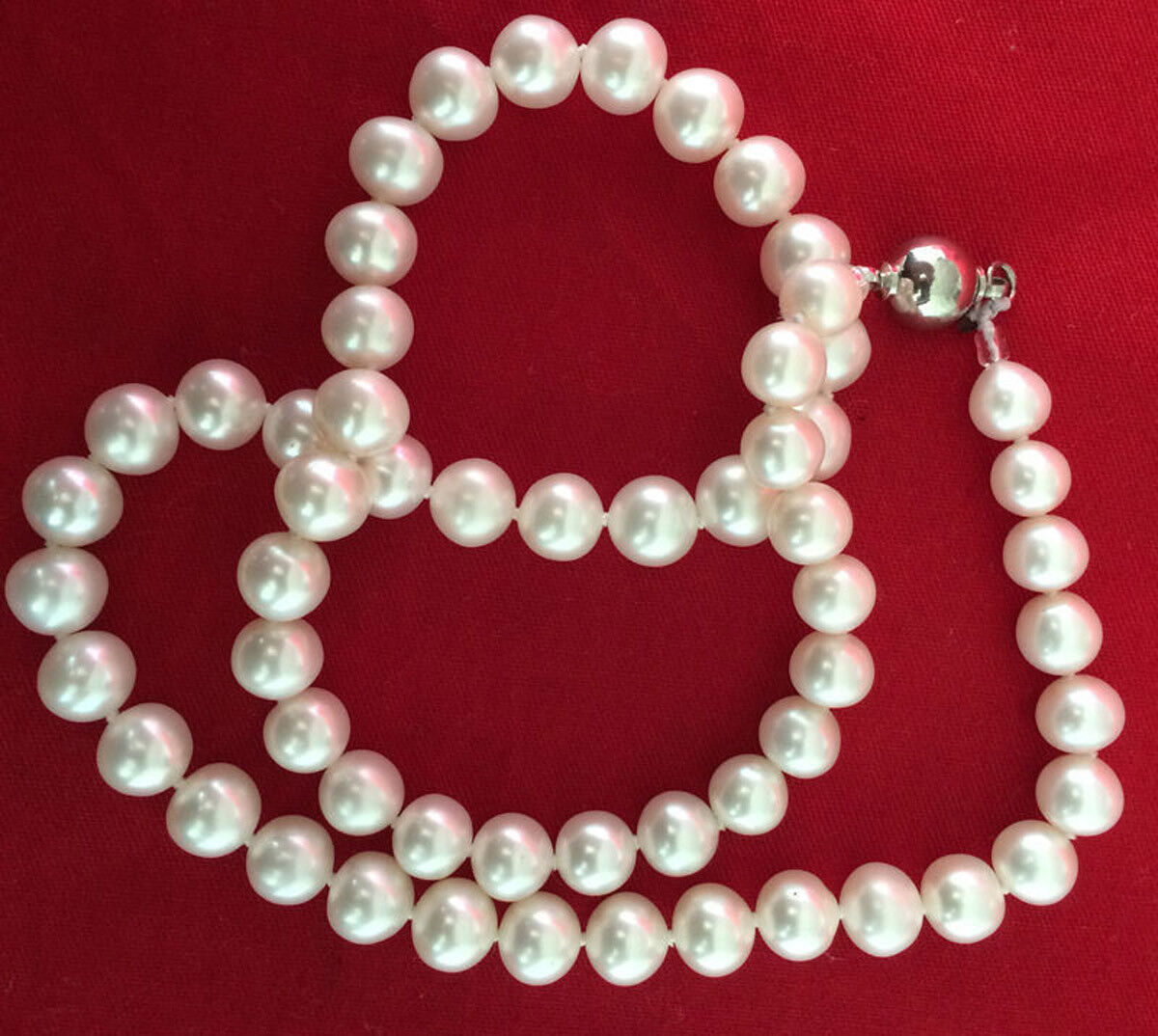 Charming 7-8mm Natural White Real Freshwater Cultured Pearl Necklace 16-28″