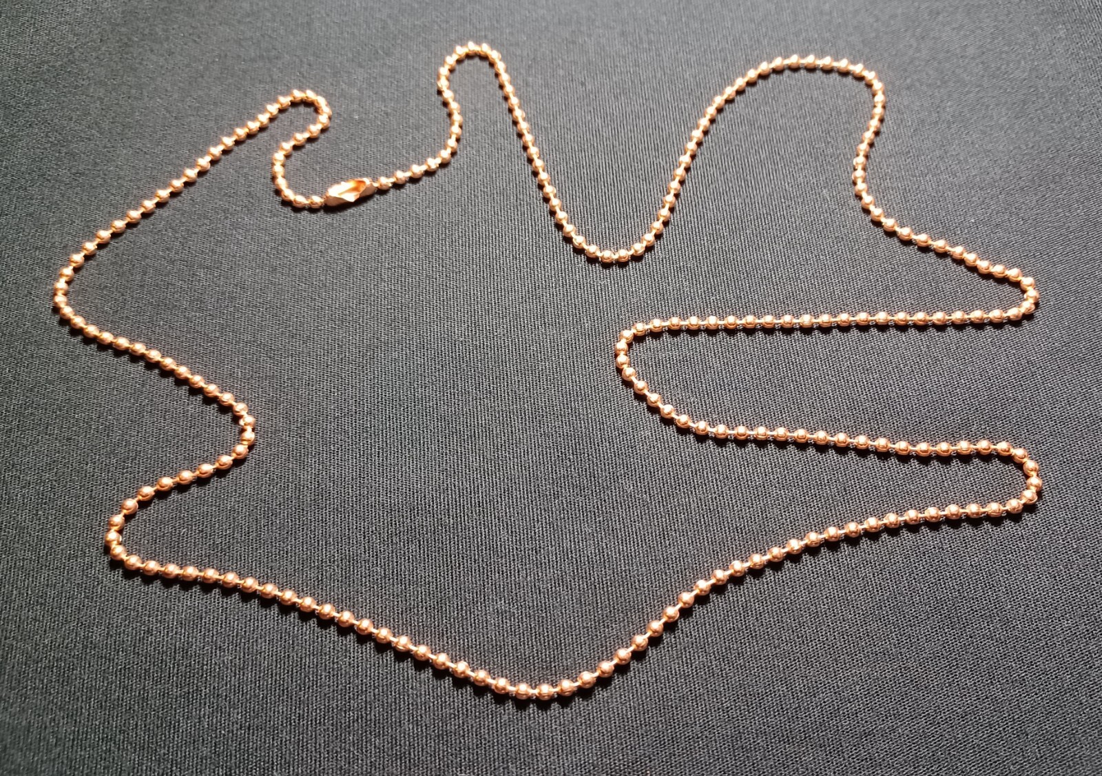 Real Copper Military Dog Tag Chain 2.4mm Ball Bead Necklace Many Sizes Available