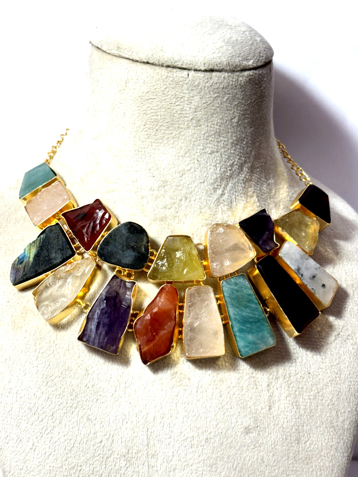 Necklace With Stud Multi Necklace Natural Gemstone Jewelry Gift For Her
