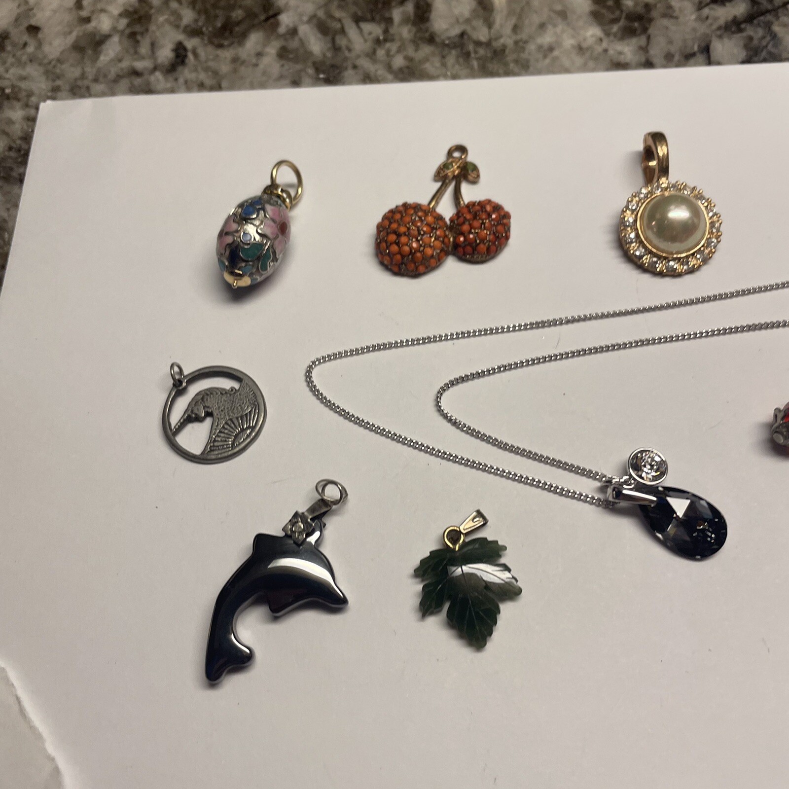 Lot Of 10 Vintage – Modern Jewelry Pendant Charms 1 Signed ROMAN
