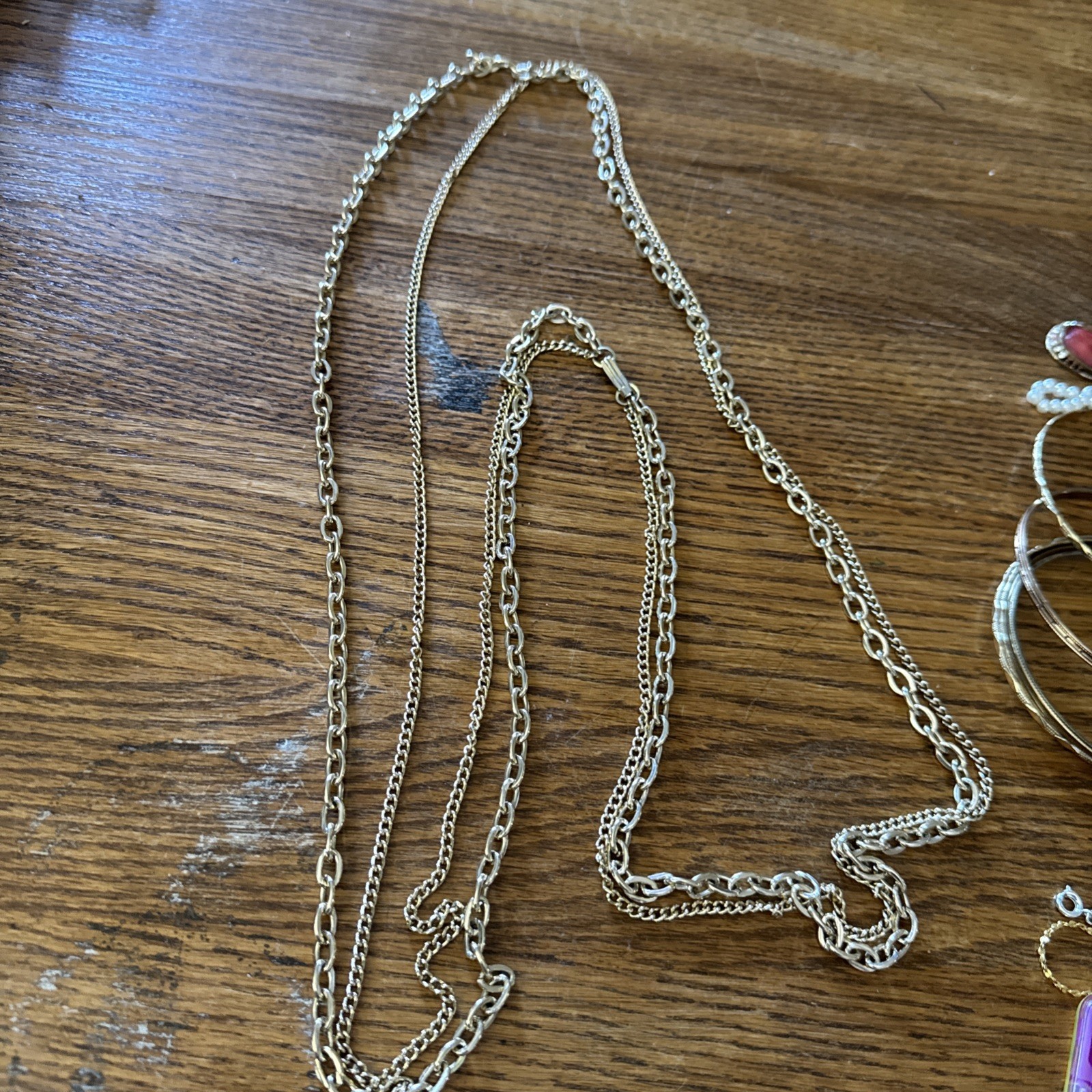 Long Necklace Gold Tone Chain Fashion No Stone Chain Style Undated Era 48”