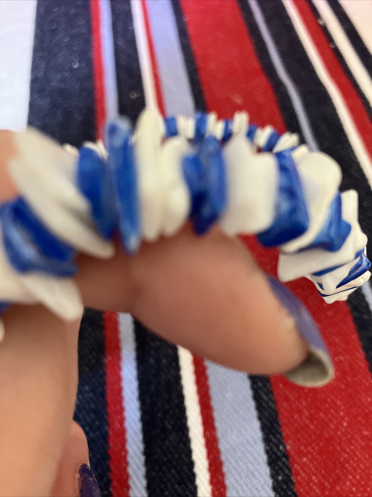 Adult Unisex Blue & White Puka Bead Necklace From Hawaii