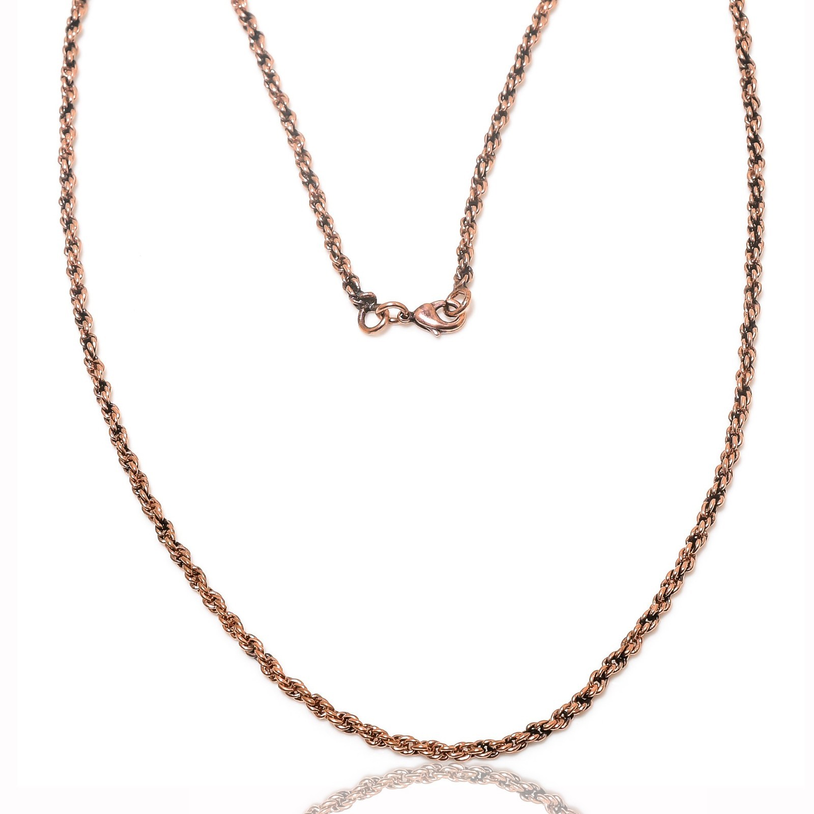 Cz Copper Chain Necklace With Lobster Clasp Handcrafted Curb Chain For Necklace