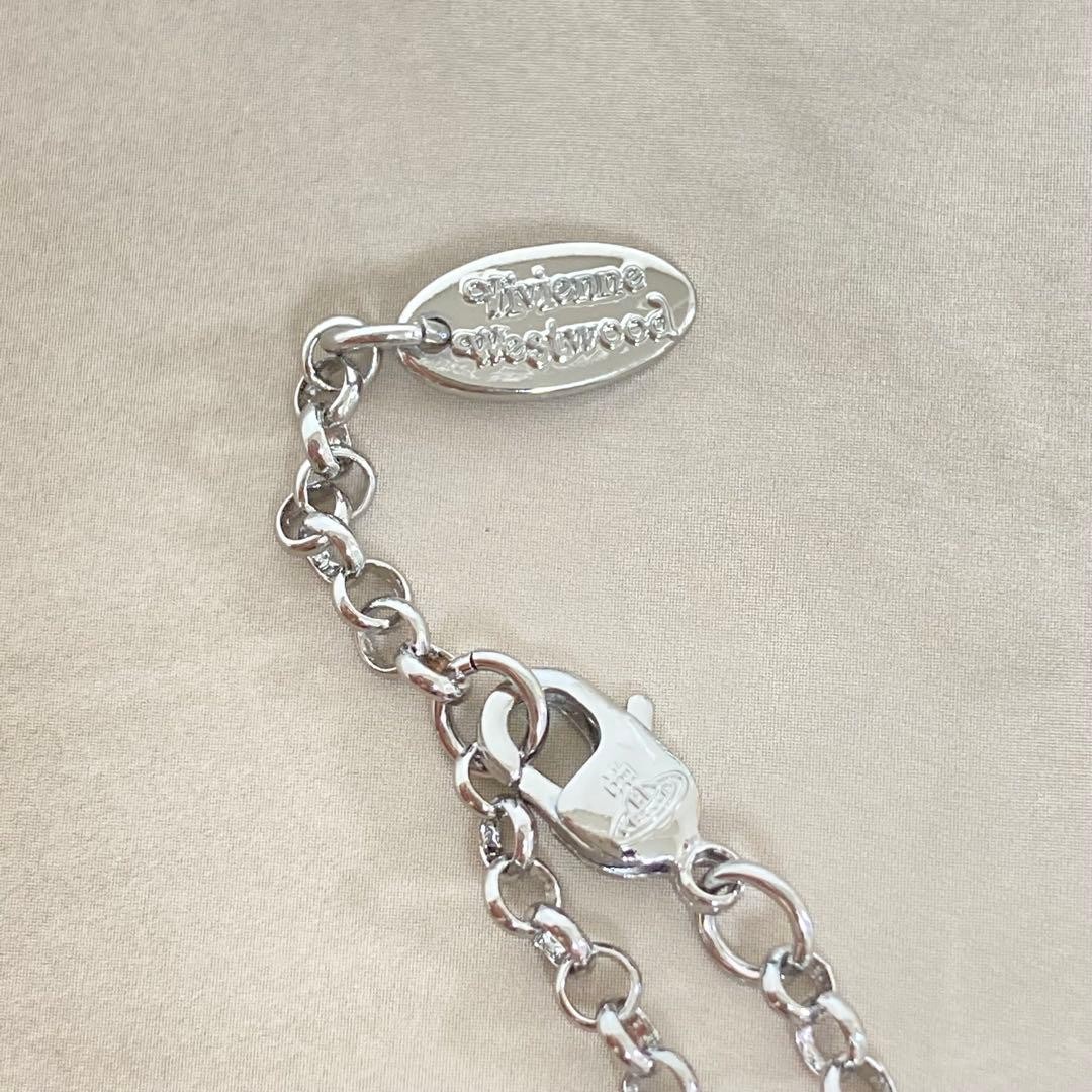 Vivienne Westwood Necklace Tiny Orb Silver x Ice Light Blue w/Pouch NO BOX