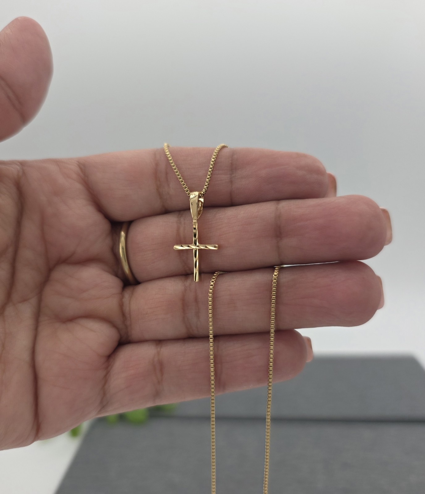 Gold Cross Necklace, Tiny Cross Necklace, 14k Gold Plated