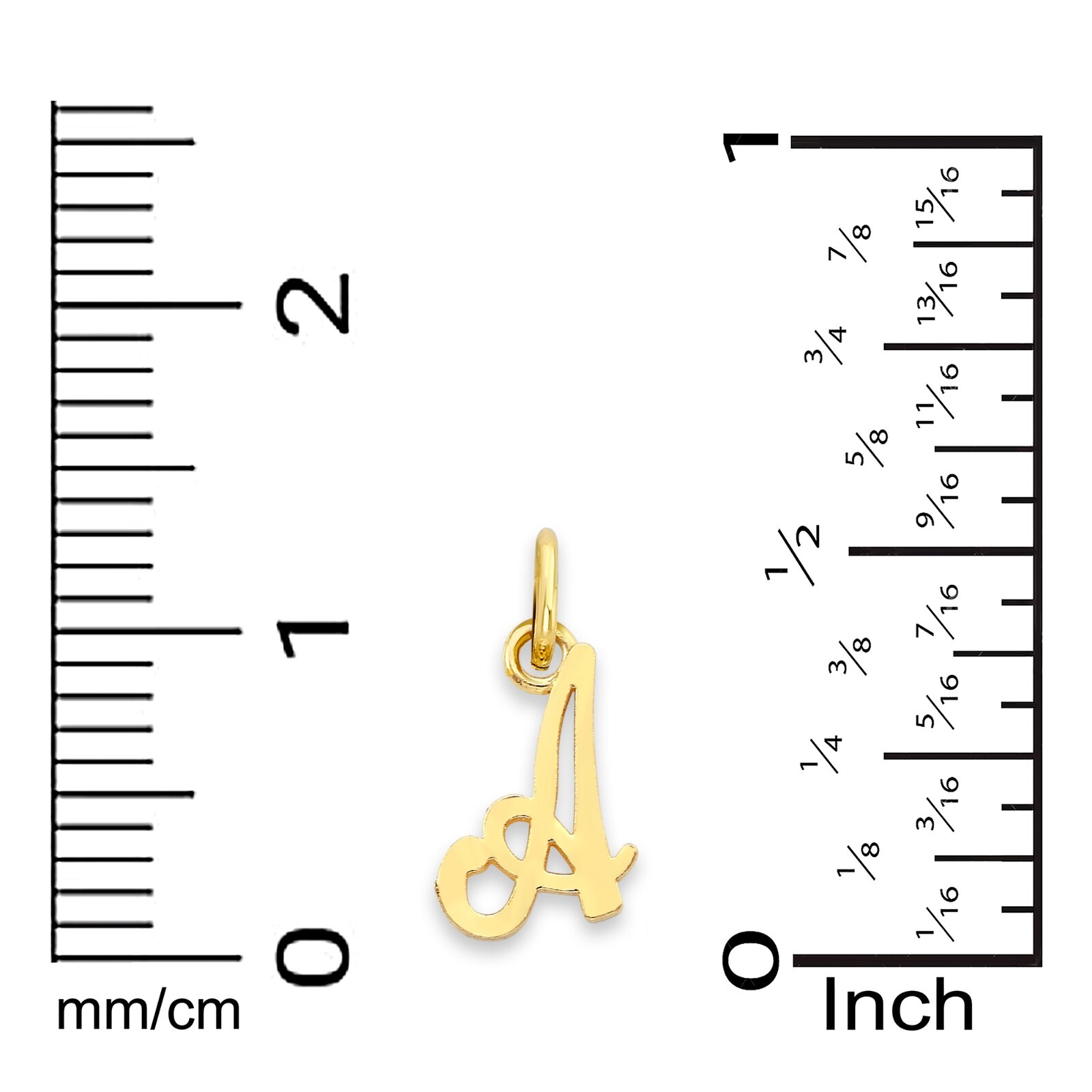 Solid Gold Initial Charm in 10k or 14k, Tiny Letter Charm for Bracelet