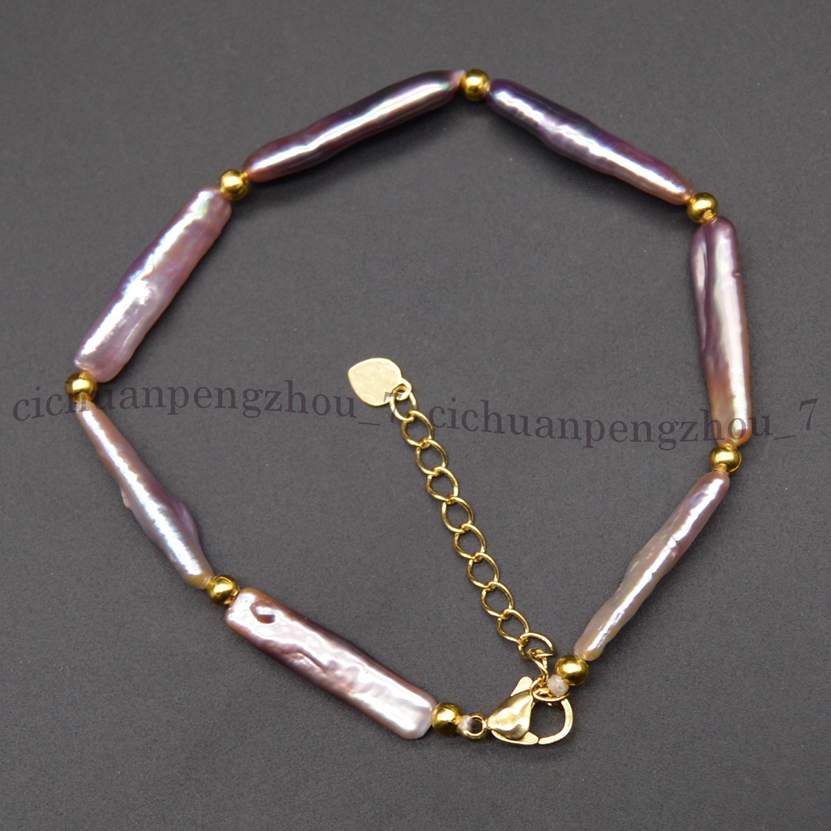 5x24mm Natural Freshwater Purple Rectangle Pearl Necklace Bracelet Earrings
