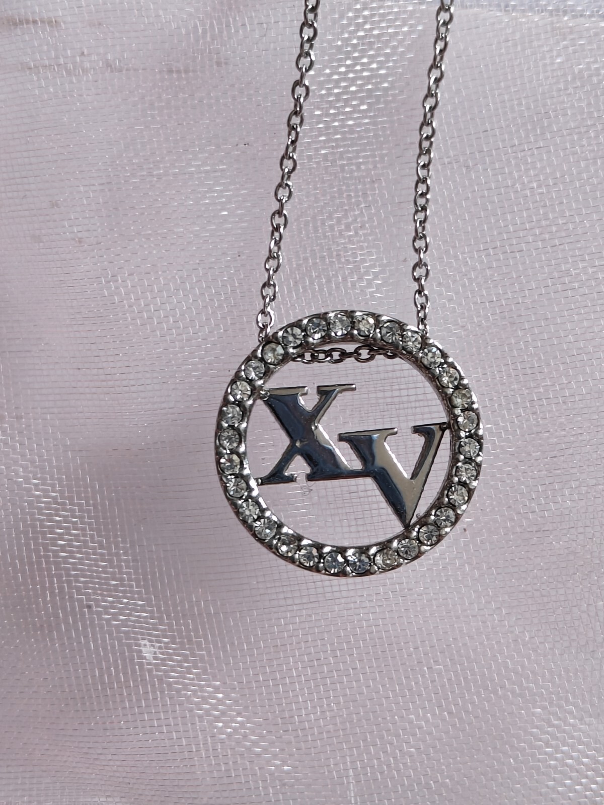 Roman Numeral 15 Fifteen Stainless Steel Necklace Stones Birthday Anniversary