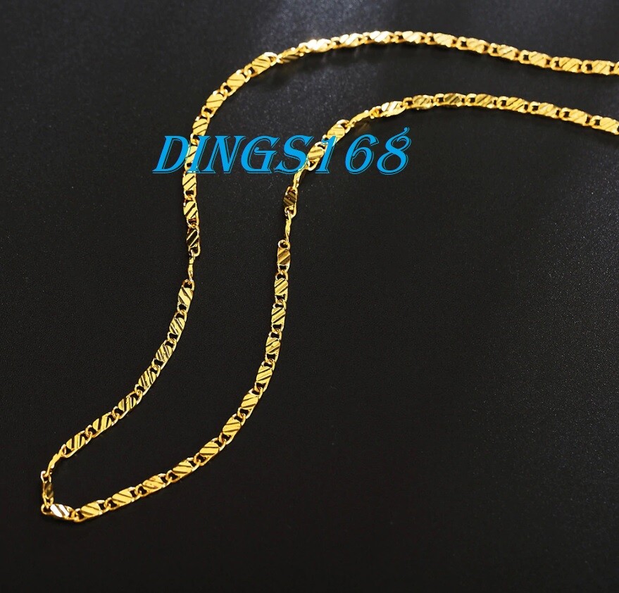 Genuine 18K Gold Filled Tarnish-Resistant 2.2mm 22 inch Flat Necklace Chain L038