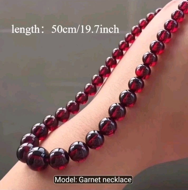 Blood Red Natural Stone Beaded Necklace ~ 50cm – 19.7 Inch