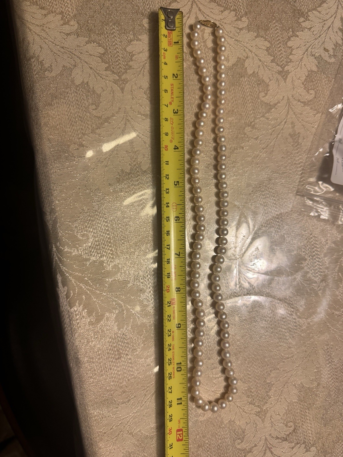 Vintage 14K Gold Clasp 22″ Pearl Necklace Strand Frankl Trading Corp FIC Matinee