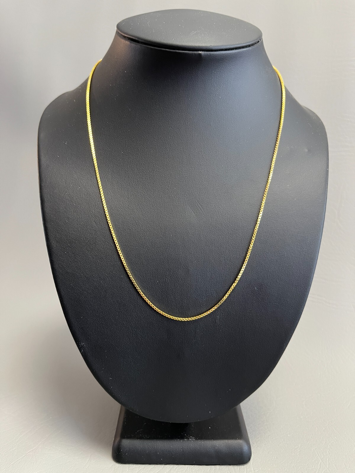 SHARP!! STAMPED 18K GOLD FILLED 1.6mm BOX CHAIN 20″ LONG FITS PENDANT NECKLACE
