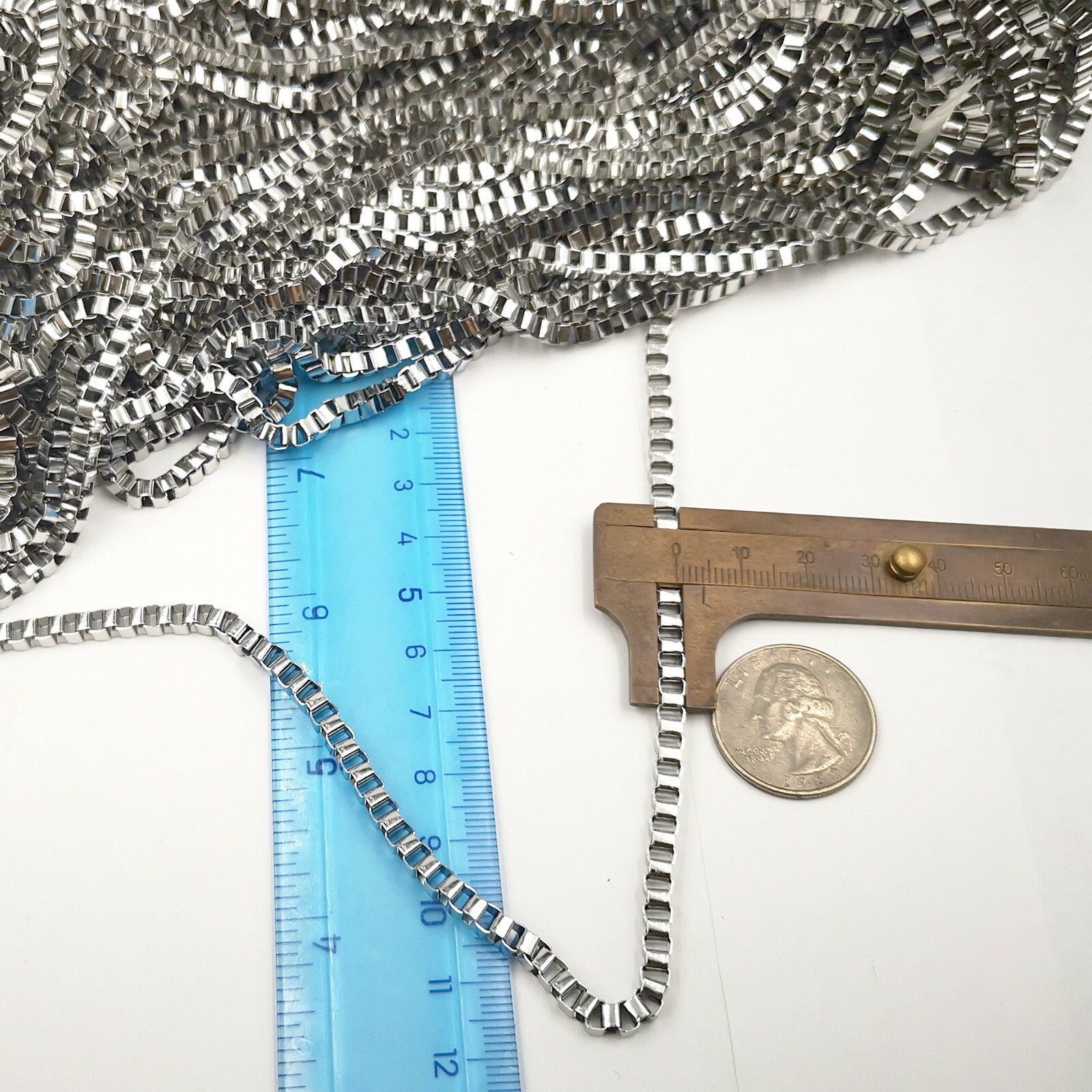 Box chain rare 4mm Venetian stainless steel DIY necklace bracelet Anklet 3/5/10M