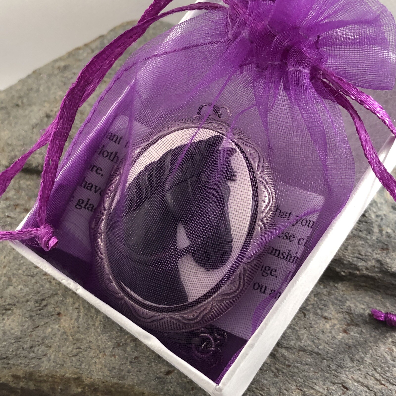 Black Horse Cameo Locket Necklace, Antique Silver, Memory Photo Keepsakes Box