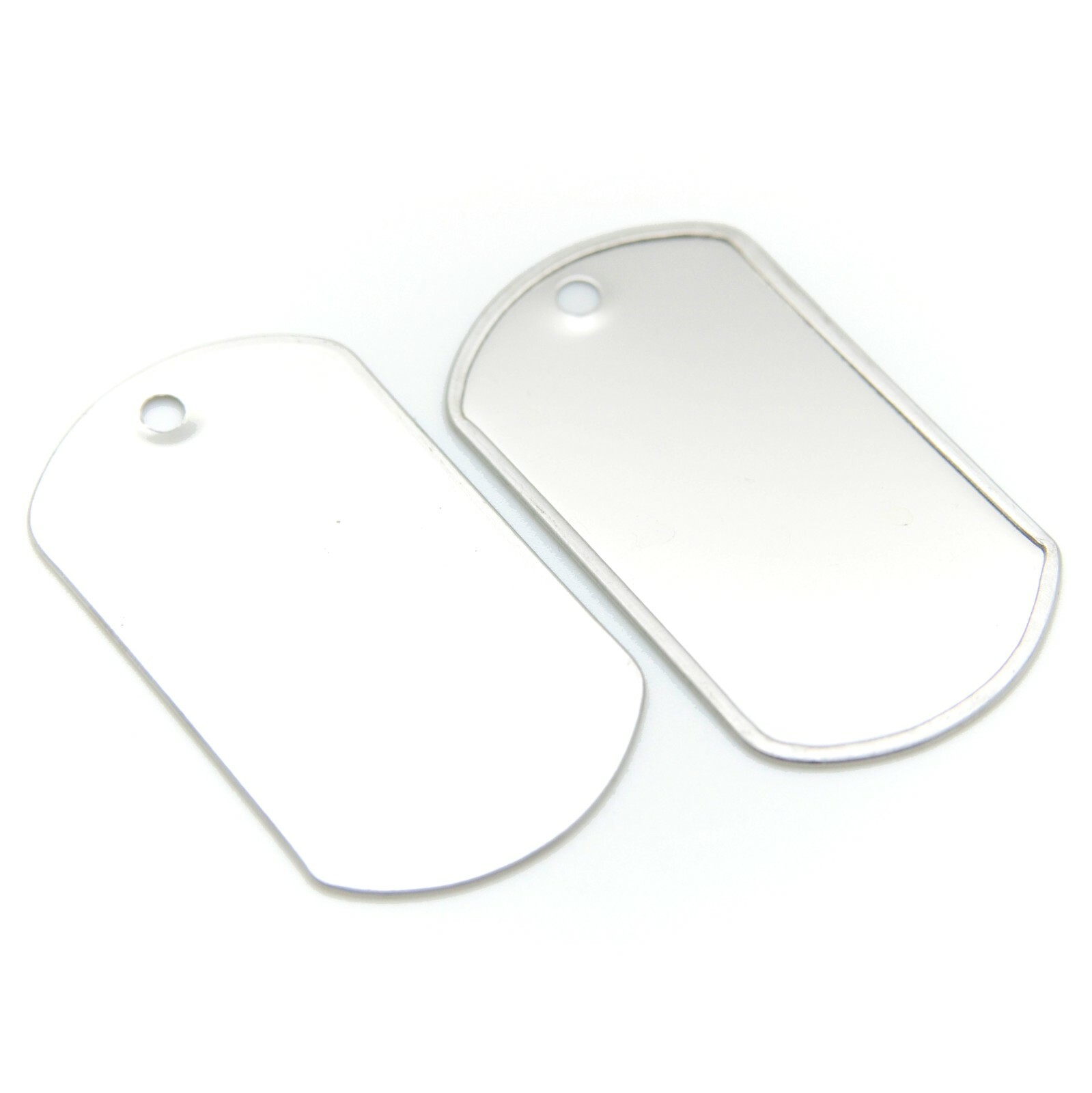 WHOLESALE LOT 500 PCS BLANK DOG TAG SHINY/MATTE STAINLESS STEEL MILITARY SPEC