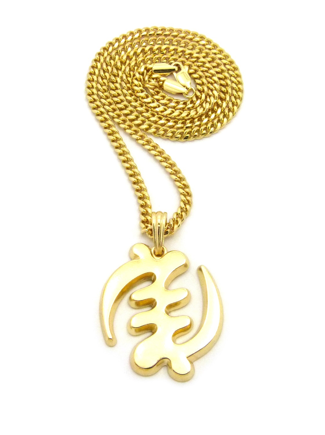 Gye Nyame “Except for God” African Symbol Pendant 24″ Various Chain Necklace