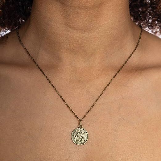 Adult Unisex Rune Symbol Pendant Necklace Halloween Cosplay Costume Accessory
