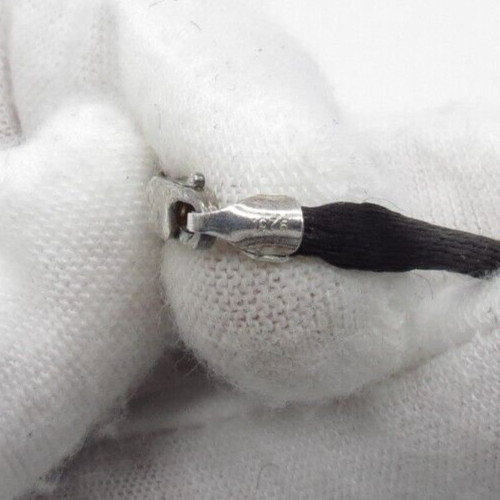 Berry Cluster Metal Pendant Necklace Funky Black Cord Sterling Silver Clasp 18″