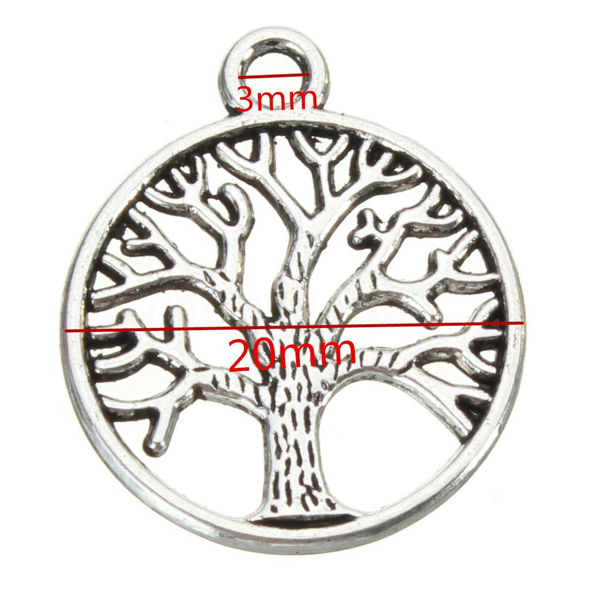 10/20Pcs Tibetan ‘Tree of Life Circle’ Charms Pendants For Jewelry Finding