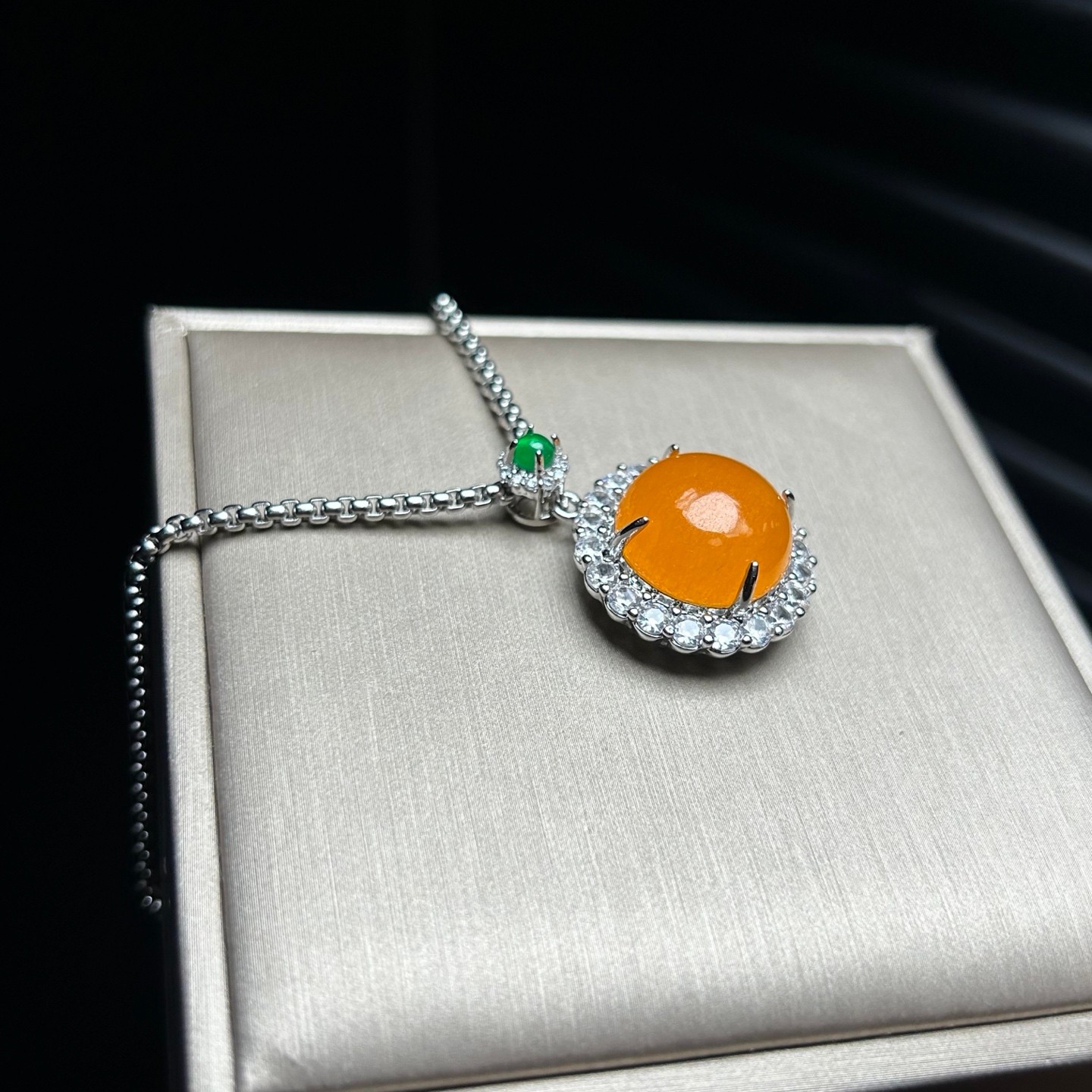 Real Natural High Ice Yellow Myanmar Jade Jadeite amulet Pendant&Necklace