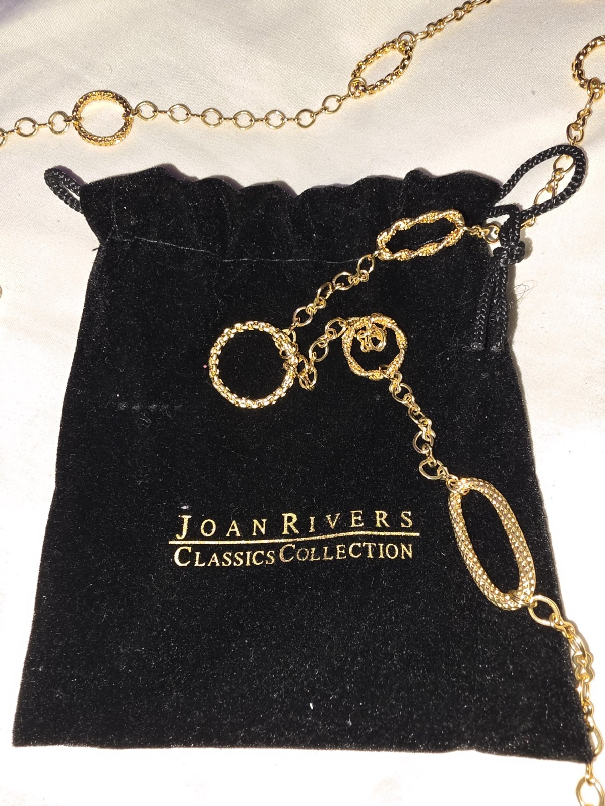 Joan Rivers Gold Tone Round Link Chain Necklace Lobster Clasp No Stone