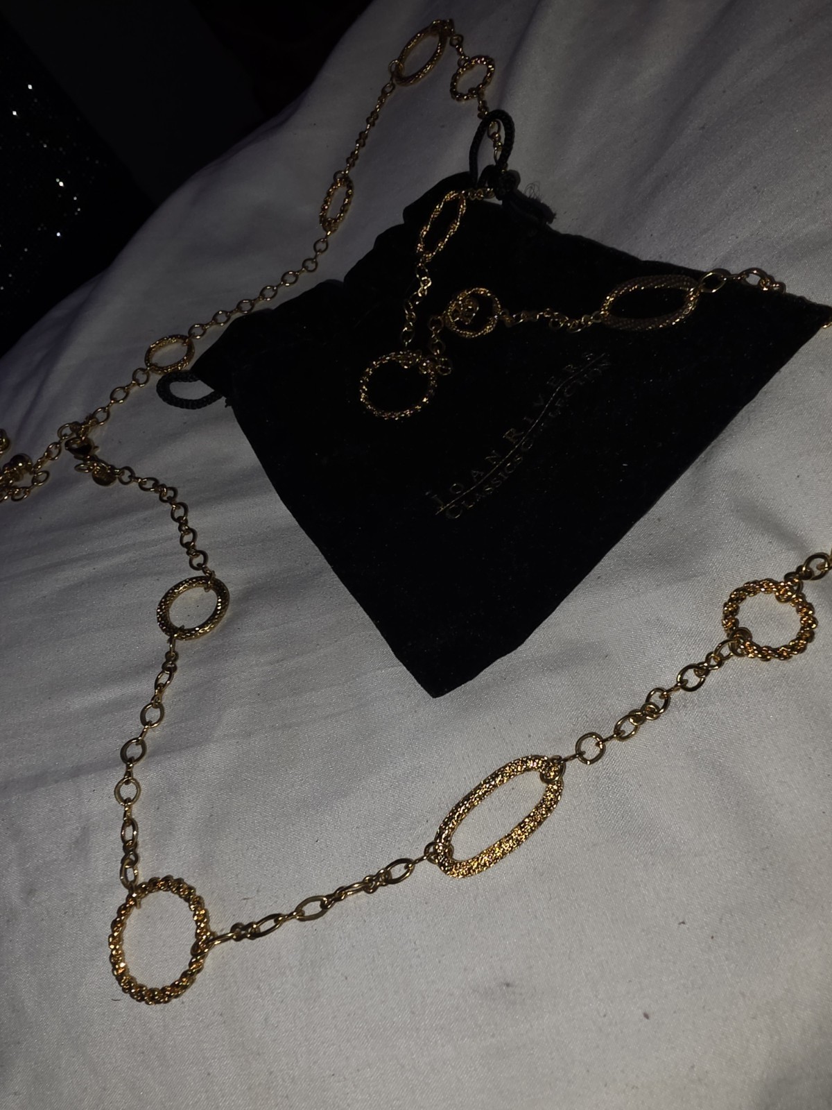 Joan Rivers Gold Tone Round Link Chain Necklace Lobster Clasp No Stone