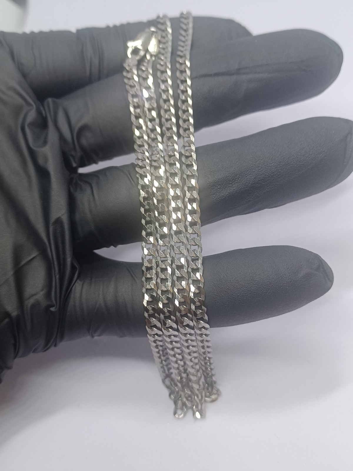 Gunmetal 3.5mm Wide 24″ Flat Miami Cuban Link 925 Sterling Silver