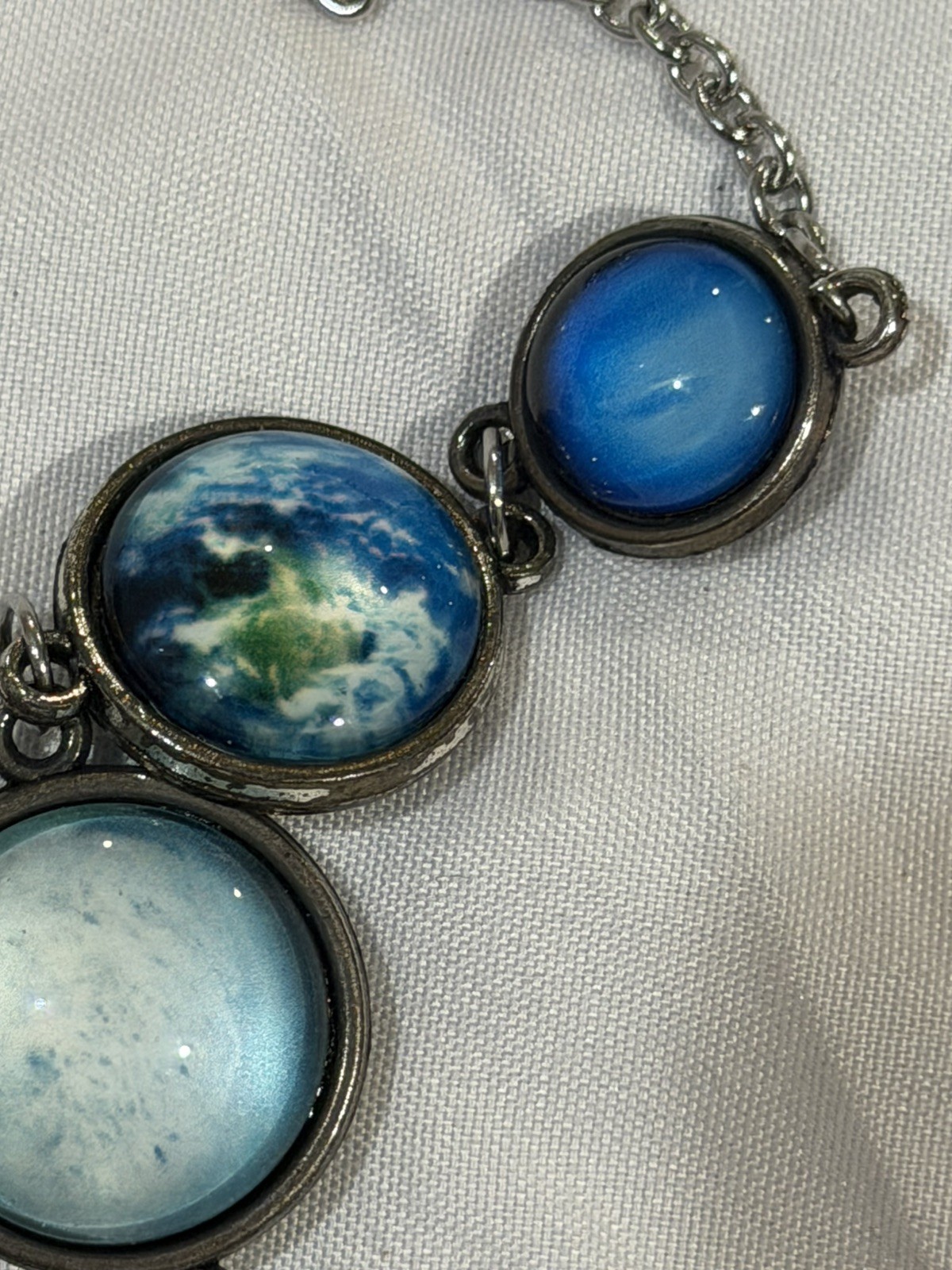 Vintage planet, solar system, galaxy, necklace