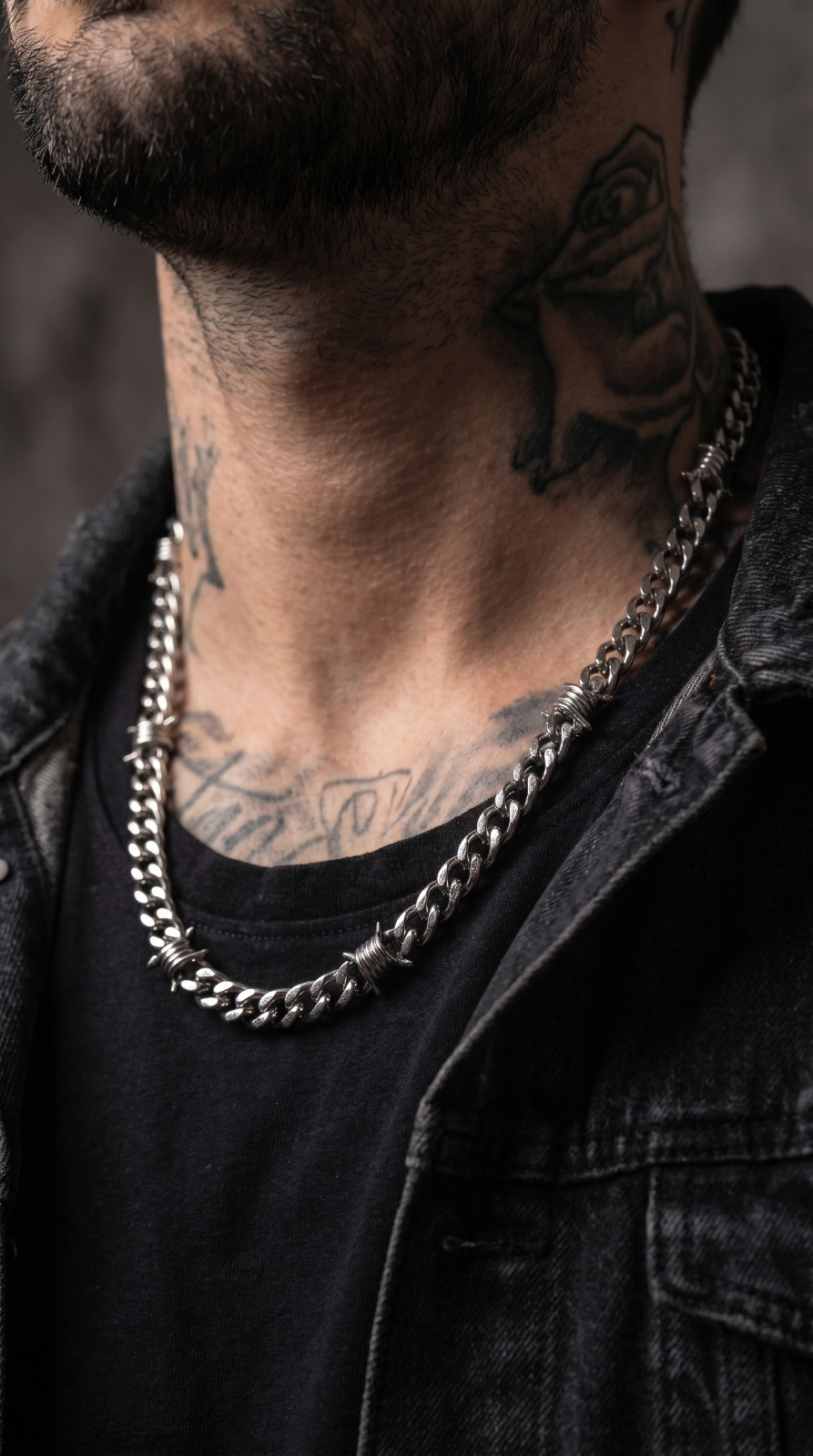 Barbed Wire Cuban Necklace