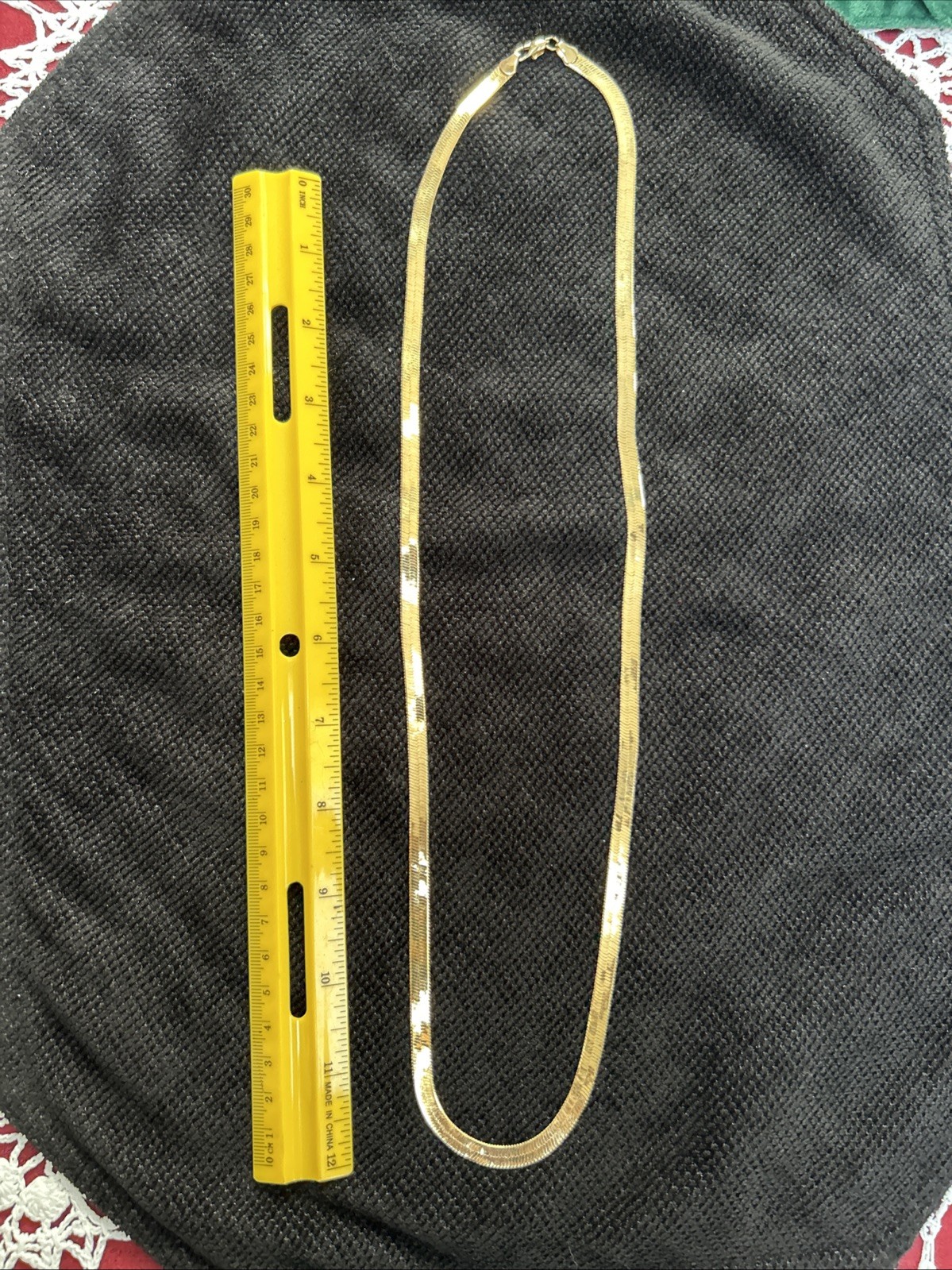 Bright Gold Plated 30” Herringbone Chain Necklace For Men Or Women 4mm Unisex