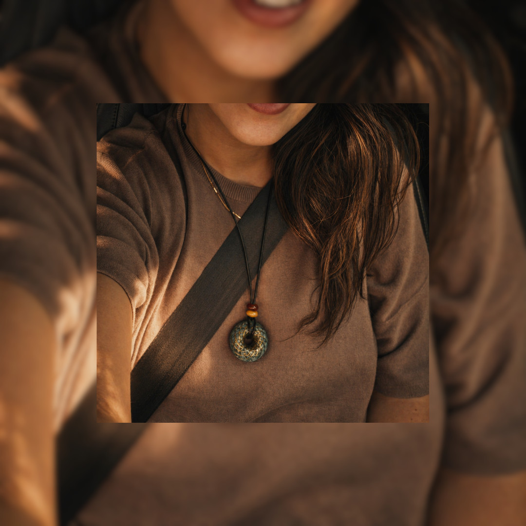 Abundance Torus Pendant Citrine Aventurine Sacred Geometry Necklace