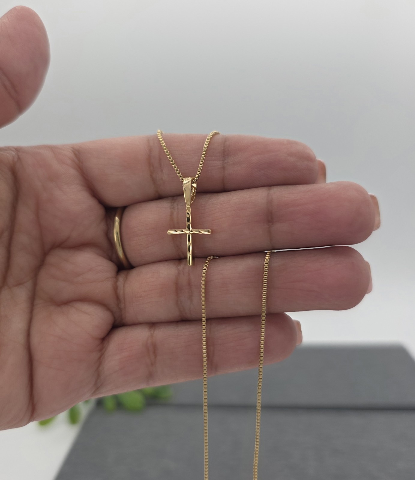 Gold Cross Necklace, Tiny Cross Necklace, 14k Gold Plated