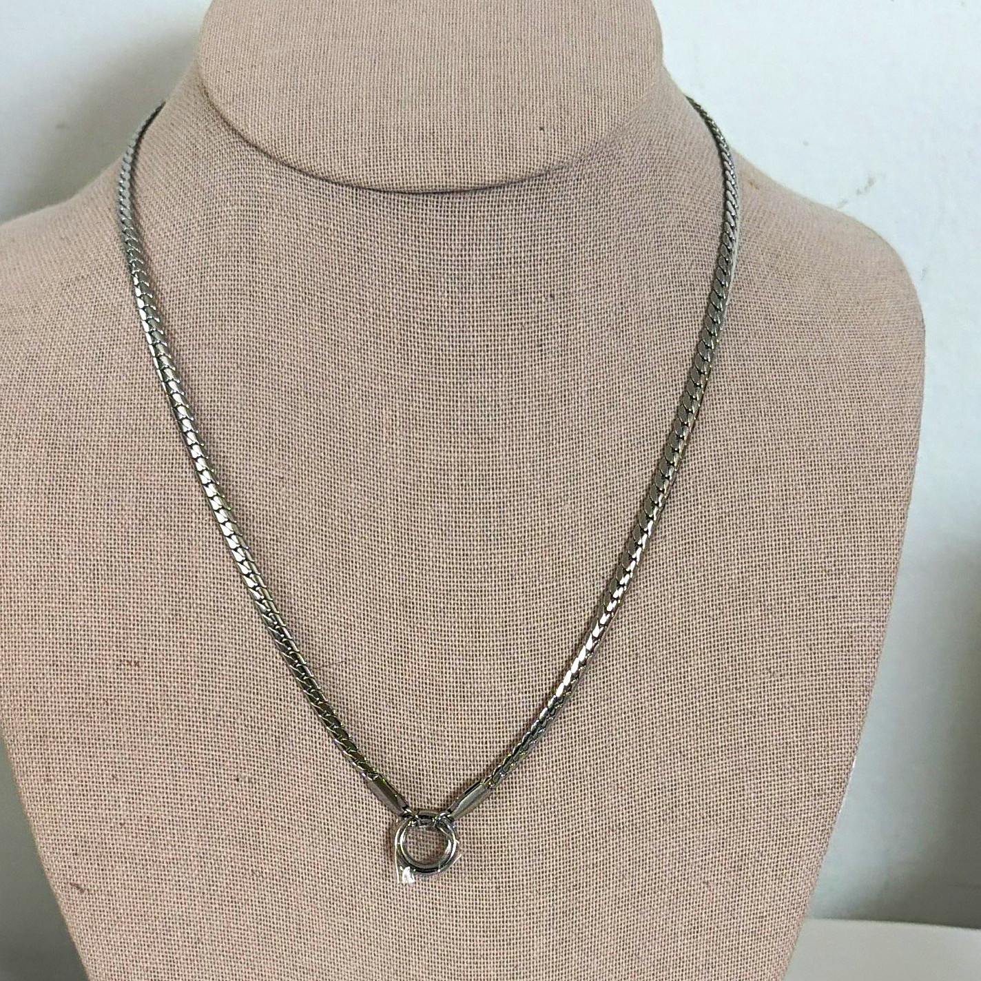 Stainless steel curb chain w/ charm holder-18in+2in extender