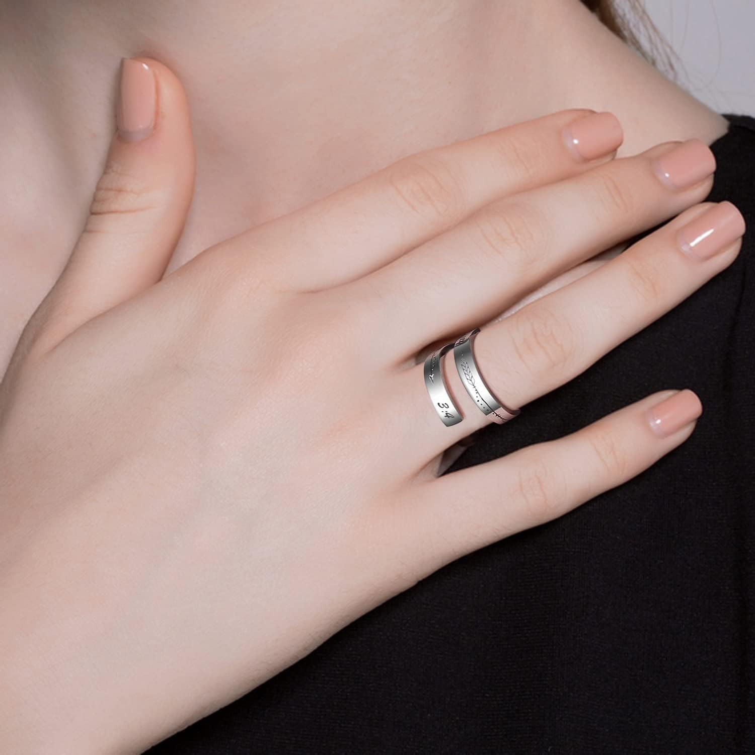 Engraved Silver Thumb Ring – Encouraging Jewelry Gift for Mother’s Day & Beyond