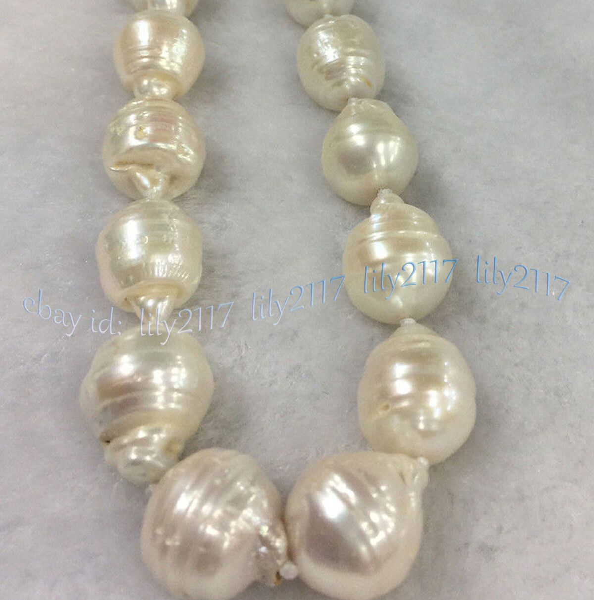 RARE HUGE 15x20MM WHITE SOUTH SEA BAROQUE KESHI AKOYA PEARL NECKLACE 14-36″ AAA