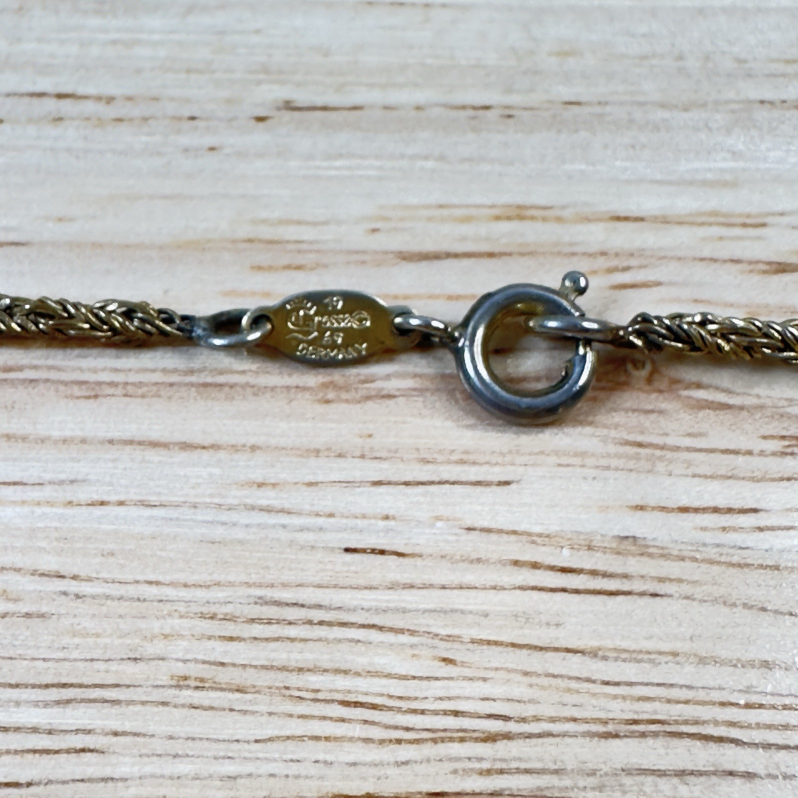 Vintage Grosse Germany 1960 Antique Gold Tone Chain Necklace with Balls 30″