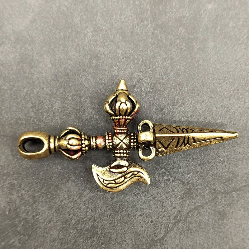 Esoteric Healing Axe, Vajra Pestle, Key Pendant, Brass Pendant