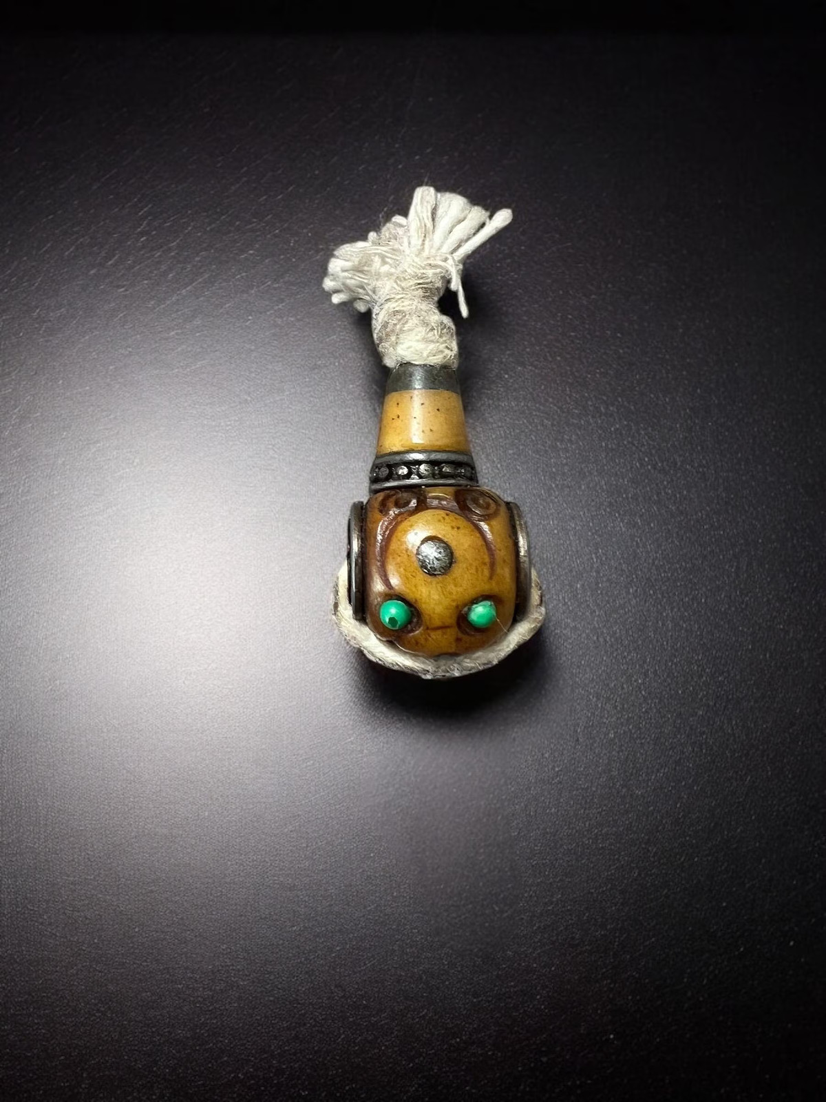 Hand-Carved Nepal Tibet Yak Bone Guru Bead for Mala Prayer Beads