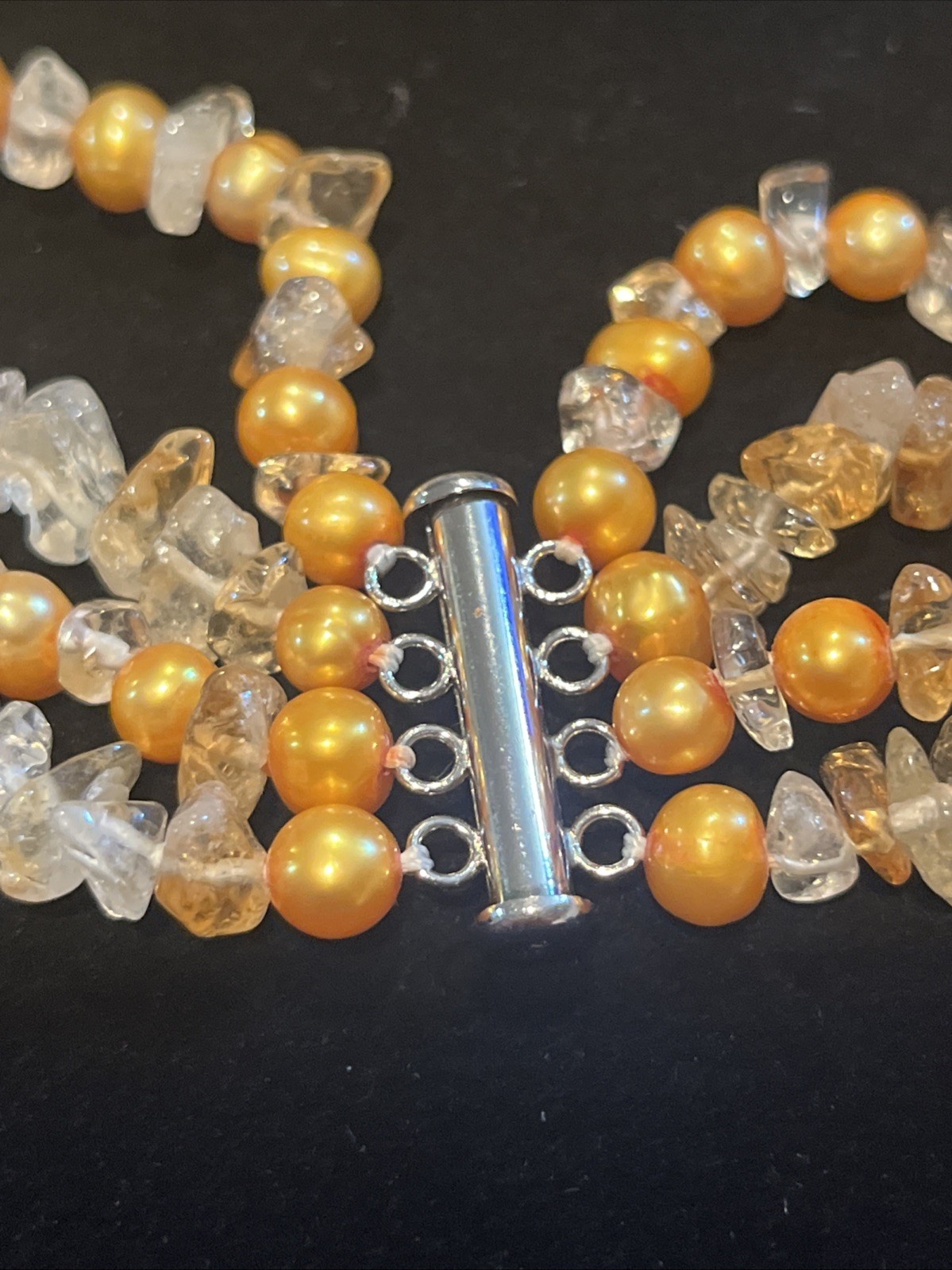Ross Simons Jewelry Sterling Silver 925 Necklace Baroque Citrine Pearls Quartz