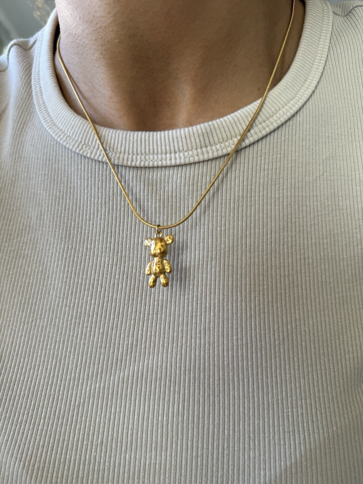 ✨ Teddy Bear Gold Pendant Necklace 18K Gold Filled Stainless Steel Waterproof