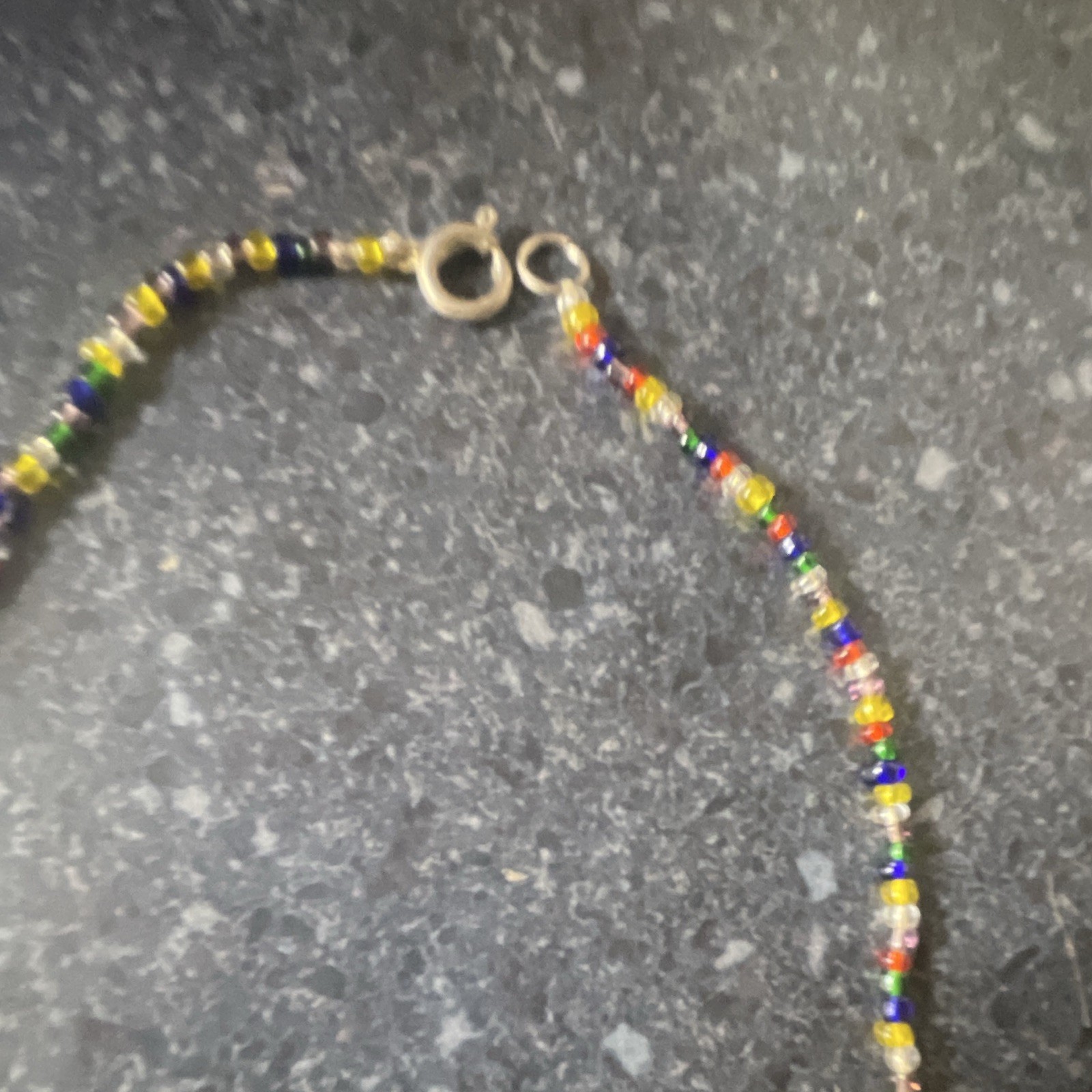 Vintage Beaded Necklace Glass Charm Dangles Pendant Spring Ring Closure
