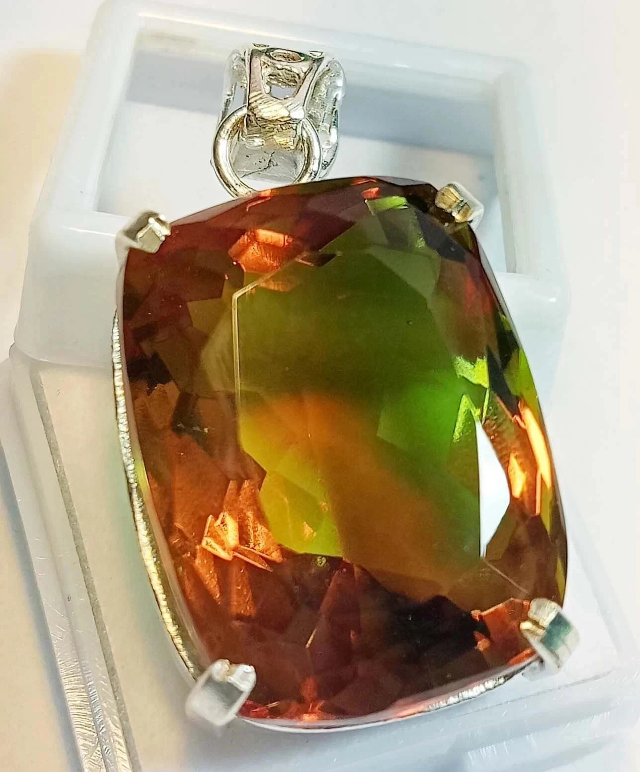 44 CT+ 7 Color Change Alexandrite Pendant 925 Sterling Silver Plated Jewelry