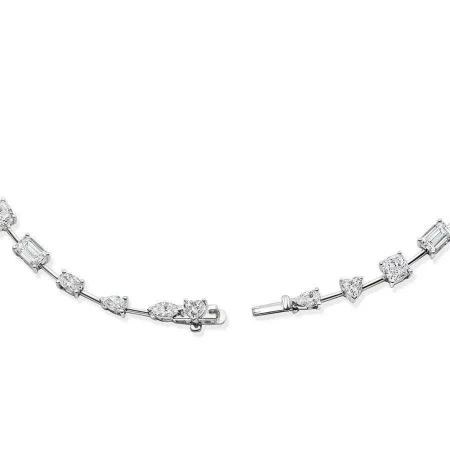 Multi-Shape Lab Grown Diamond Tennis Necklace | 14K Solid Gold | 5ct/10ct/15ct